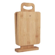 5 Piece Bamboo Chopping Board & Stand Set